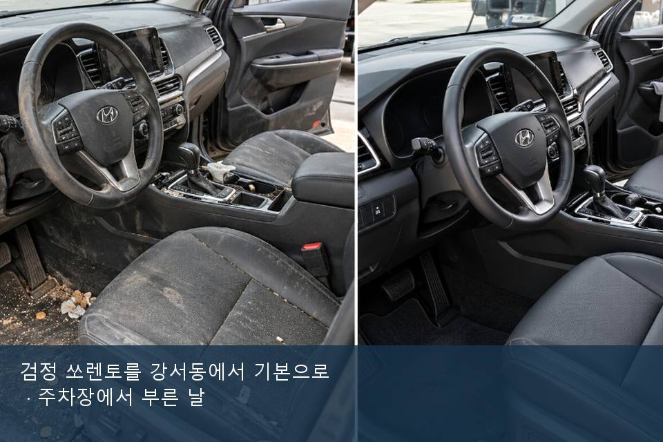 검정 쏘렌토를 강서동에서 기본으로 · 주차장에서 부른 날
